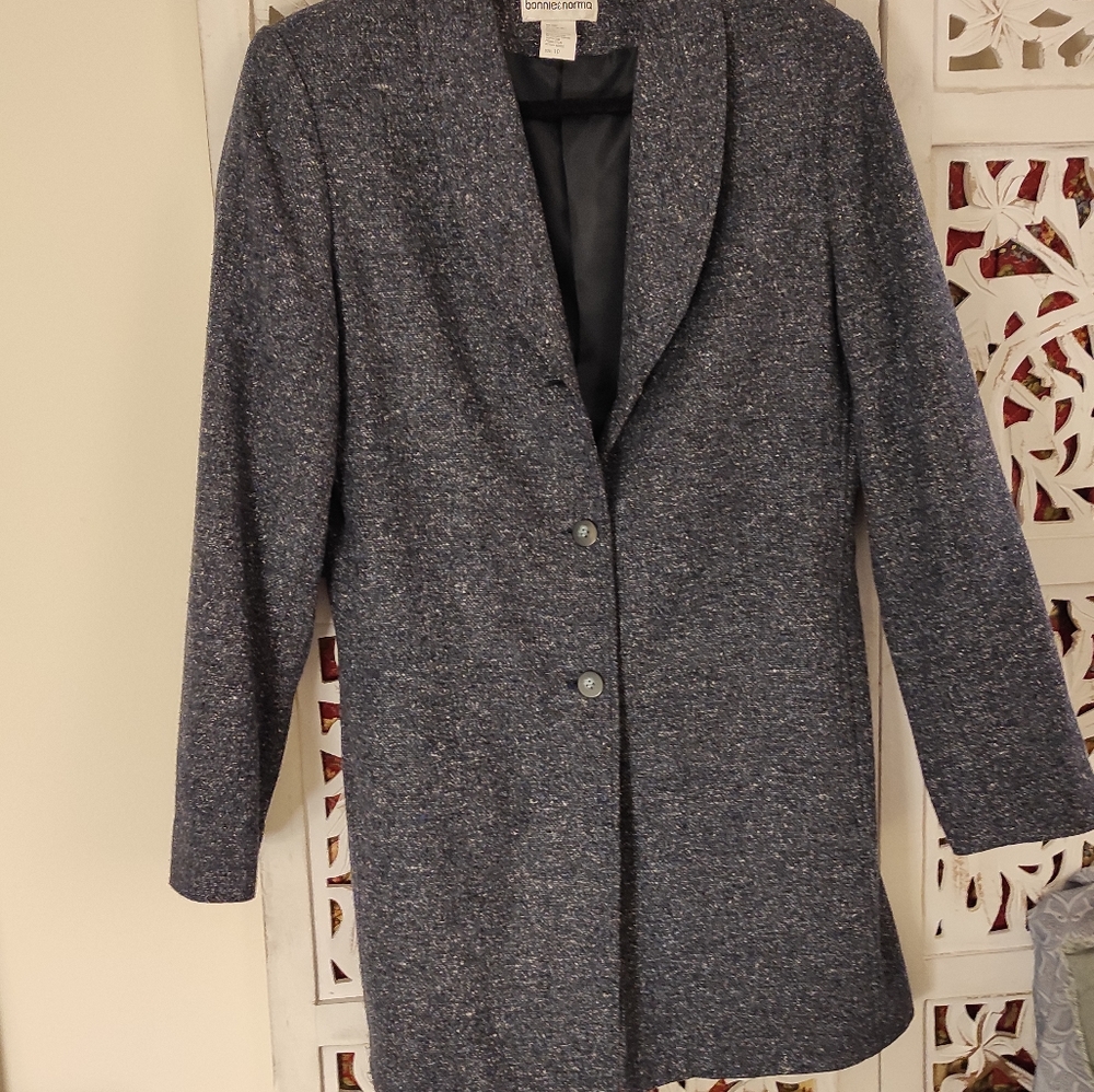 Bonnie &Norma blue grey  Wool Blend Coat vintage